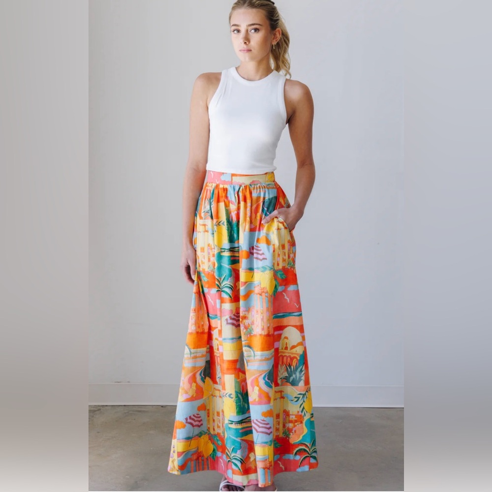 New Show Me Your Mumu Pisa Skirt Postcards from Italia with Pockets Size Medium - Picture 13 of 16